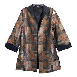 Gump's San Francisco Open Front Jacket Opera Coat 8 Art to Wear Abstract Print